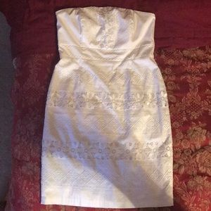 Strapless White Lace Dress